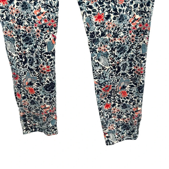 Tory Burch Emmy Ankle Skinny Jeans Blue Lake Kyoto Floral Print Size 31 - Picture 6 of 13